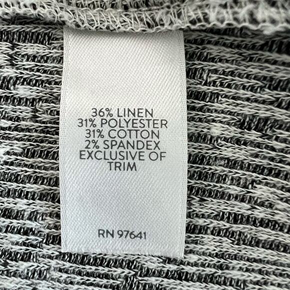 J Jill Pure Jill Tunic Womens Sz M Linen Blend Knit Gray Heather 3/4 Sleeve - Picture 6 of 8